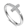 Women's Silver Plated Copper Ring With Micro Pave Zircon Minimalist Design view 1