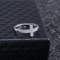 Women's Silver Plated Copper Ring With Micro Pave Zircon Minimalist Design view 4