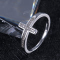 Women's Silver Plated Copper Ring With Micro Pave Zircon Minimalist Design view 2