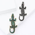 Alloy Rhinestone Crocodile Brooch Pin For Men's Suits And Coats view 1