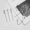 Creative Anti Loss Wireless Earbud Earrings Stainless Steel Cross Studs For Non Pierced Ears view 2