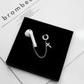 Creative Anti Loss Wireless Earbud Earrings Stainless Steel Cross Studs For Non Pierced Ears view 4
