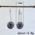 Vintage Turquoise Long Drop Earrings For Women European American Fashion Statement Ear Jewelry view 5