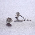 Sunflower Threader Hook Earrings European American Long Flower Drop Earrings view 3