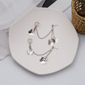 Vintage Punk Alloy Rhinestone Butterfly Chain Ear Cuff Stud Dangle Clip Connected Earrings view 3
