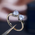 Classic Bowknot White Square Crystal Silver Plated Copper Ring Fashion Jewelry view 2