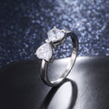 Classic Bowknot White Square Crystal Silver Plated Copper Ring Fashion Jewelry view 3