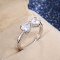 Classic Bowknot White Square Crystal Silver Plated Copper Ring Fashion Jewelry view 4