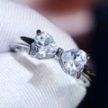 Classic Bowknot White Square Crystal Silver Plated Copper Ring Fashion Jewelry view 1