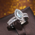 Silver Plated Zircon Couple Rings For Men And Women Wedding Engagement Gift Jewelry view 3