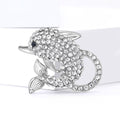 Alloy Rhinestone Dolphin Brooch For Lightweight Clothing Accessories view 3