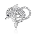 Alloy Rhinestone Dolphin Brooch For Lightweight Clothing Accessories view 5