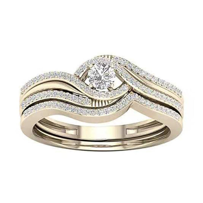 Micro Pave Zircon Couple Rings For Men And Women Fashion Matching Jewelry