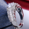 European Fashion Square Princess Cut Micro Pave Zircon Engagement Ring For Women view 4