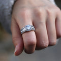 European Fashion Square Princess Cut Micro Pave Zircon Engagement Ring For Women view 3