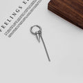 Punk Stainless Steel Hoop Studs With Cone Spike Feather Chain Tassel Ear Cuff Earrings view 4
