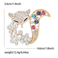 Alloy Rhinestone Fox Brooch Pin For Versatile Clothing Accessories view 6