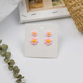 Sweet Candy Color Acrylic Daisy Flower Studs With 925 Silver Pins, Korean Sunflower Drop Earrings view 3