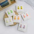 Sweet Candy Color Acrylic Daisy Flower Studs With 925 Silver Pins, Korean Sunflower Drop Earrings view 1