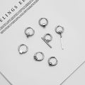 Punk Stainless Steel Geometric Hoop Studs With Bar Ball Square Charms For Women Street Style Earrings view 1