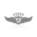 Full Rhinestone Crown Wings Brooch, Korean Fashion Angel Wing Crystal Pin Corsage view 2