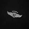 Full Rhinestone Crown Wings Brooch, Korean Fashion Angel Wing Crystal Pin Corsage view 4