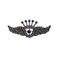 Full Rhinestone Crown Wings Brooch, Korean Fashion Angel Wing Crystal Pin Corsage view 5