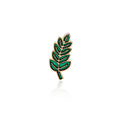 Creative Plant Leaf Enamel Brooch Pin, Korean Japanese Cute Alloy Floral Lapel Accessory For view 1