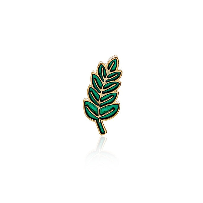 Creative Plant Leaf Enamel Brooch Pin, Korean Japanese Cute Alloy Floral Lapel Accessory For