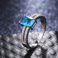 Minimalist Silver Plated Women's Zircon Ring Simple Finger Jewelry view 3