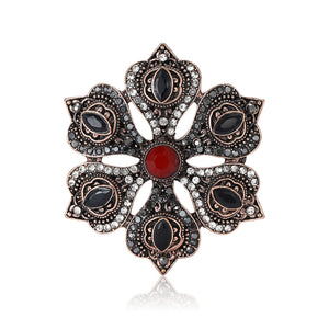 Vintage Alloy Rhinestone Flower Brooch For Baroque Women's Apparel Accessories