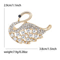 Alloy Rhinestone Hollow Swan Brooch Pin For Elegant Apparel view 5