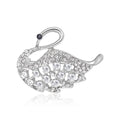 Alloy Rhinestone Hollow Swan Brooch Pin For Elegant Apparel view 2
