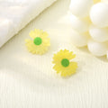Candy Color Acrylic Daisy Flower Studs 925 Silver Needle Sweet Forest Style Women's Fashion Earrings view 4
