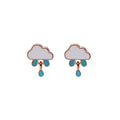 Cute Enamel Cloud And Blue Raindrop Alloy Stud Earrings For Girls Minimal Creative Fashion Earrings view 5