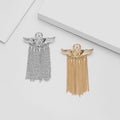 Creative British Style Five Point Star Badge Angel Wing Chain Tassel Brooch Pin Clothing Accessory view 1
