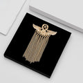 Creative British Style Five Point Star Badge Angel Wing Chain Tassel Brooch Pin Clothing Accessory view 2