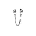 Stainless Steel Cross Star Flower Rhinestone Chain Ear Cuff Stud Hoop Hip Hop Earrings view 5
