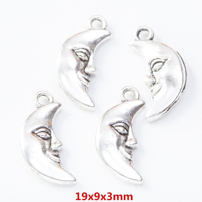 DIY Jewelry Accessories Vintage Zinc Alloy Moon Charm Pendant For Bracelet Necklace Making