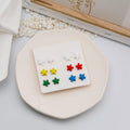 Colorful Acrylic Fruit Butterfly Flower Stud Set, Strawberry Watermelon Cherry Weekly Fashion Earrings view 4