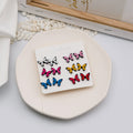 Colorful Acrylic Fruit Butterfly Flower Stud Set, Strawberry Watermelon Cherry Weekly Fashion Earrings view 3