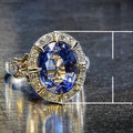 Fashion Women's Aquamarine Blue Zircon Ring For Prom Party Jewelry Accessories view 4