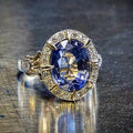 Fashion Women's Aquamarine Blue Zircon Ring For Prom Party Jewelry Accessories view 3