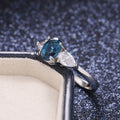 Luxury Blue Zircon Inlaid Women's Ring European American Style Engagement Jewelry view 3