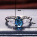 Luxury Blue Zircon Inlaid Women's Ring European American Style Engagement Jewelry view 5