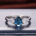 Luxury Blue Zircon Inlaid Women's Ring European American Style Engagement Jewelry view 6
