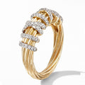 Geometric Line Alloy Ring For Women Simple Fashion Jewelry With Small Rhinestone Inlay view 3
