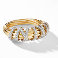 Geometric Line Alloy Ring For Women Simple Fashion Jewelry With Small Rhinestone Inlay view 1