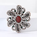 Alloy Rhinestone Flower Brooch For Women's Suits And Shawls view 2