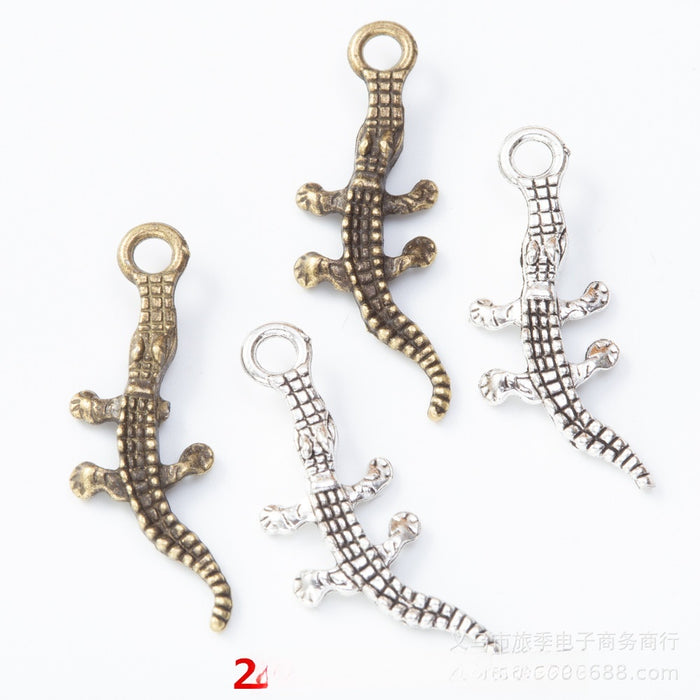 Zinc Alloy Crocodile Charm Pendant for DIY Necklace Bracelet Jewelry Making
